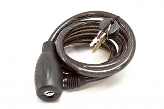 Замок противоугонный 10 х 1200 мм Tech Team,черный